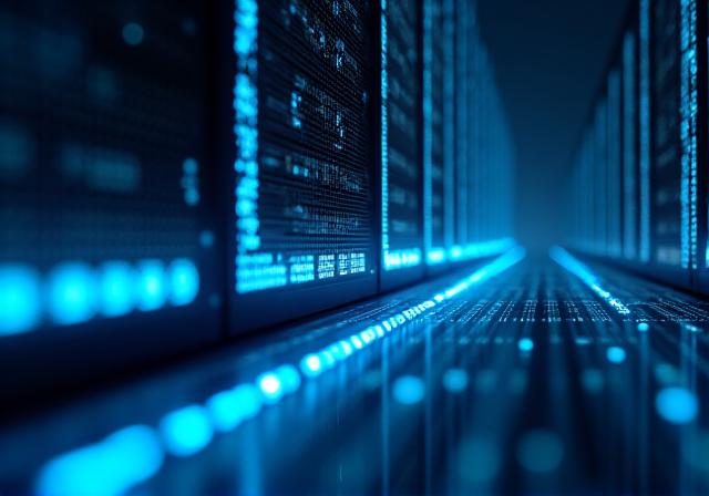 Abstract representation of secure data transmission and logistics tracking